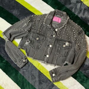 Studded Gray Jean Jacket